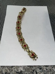 Camrose and Kross JBK Jacqueline Kennedy simulated ruby 7” to 8” bracelet - Picture 1 of 17