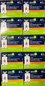 40PZ LEVITON GFTR1-R4W (10)4 CONFEZIONI GFI GFCI 15A RESISTENTE ALLE MANOMISSIONI BIANCO (NUOVO) - Foto 1 di 1