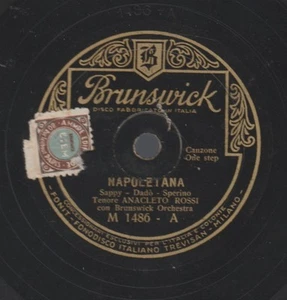 2a 78 rpm 10" vinyl record ANACLETO ROSSI buona fortuna - napoletana Brunswick - Bild 1 von 2