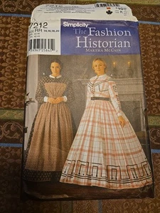 Simplicity 7212 Fashion Historian Martha McCain Dress Size 14 16 18 20 UNCUT FF - Picture 1 of 15