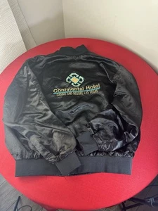Chaqueta De Colección Original Continental Hotel Casino Las Vegas Negra Satinada Años 80 XL NOS - Imagen 1 de 6