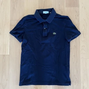 Lacoste Slim Fit Vintage Navy Blue Polo Shirt Mens Medium Short Sleeve - Picture 1 of 5