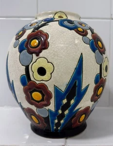Jarrón Art Deco Charles Catteau Freres KERAMIS Firmado Boch Cerámica Estudio Cerámica Cerámica - Imagen 1 de 13
