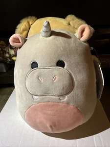 Squishmallow 7,5" Haizley L'ippocorno con ali Kellytoy morbido peluche ippopotamo - Foto 1 di 3