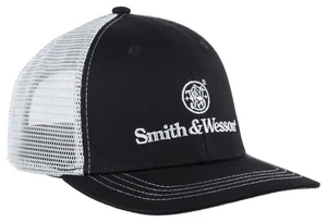Gorra de béisbol ajustable negra con logotipo de S&W Smith & Wesson Snapback de malla de camionero - Imagen 1 de 4