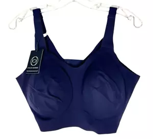 Evelyn & Bobbie Beyond Seamless EB Core Wirefree Bra Navy Blue Size 2X NEW - Picture 1 of 8