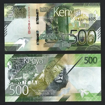 Kenia 500 chelines 2019, UNC, P-55 Foto 1 de 3