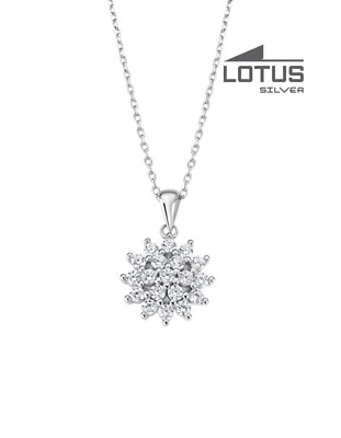 Conjunto de 19 colar de prata feminino de lótus LP3081-1/1 strass zircônia - Imagem 1 de 4