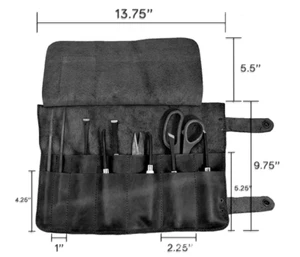 bolígrafo bolsa bolsillo tijeras hardware motosierra lima herramienta bolsa portadora vaca cuero - Imagen 1 de 5