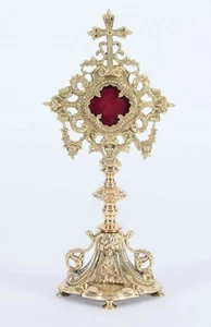 Ornate Brass French Filigree Style Reliquary for your Relic - 12 1/4" (#84) - Picture 1 of 15