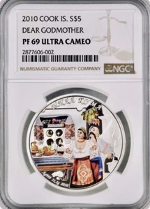 2010 DEAR GODMOTHER COOK ISLANDS $5 NGC PF69 Ultra Cameo Only 500 Minted! - Picture 1 of 3