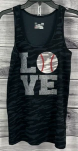 Camiseta sin mangas de béisbol Under Armor ajustada Love para mujer talla grande negra camuflada - Imagen 1 de 3