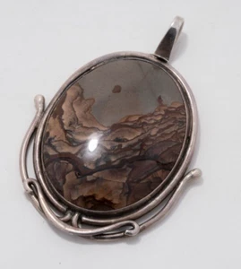 Polished Agate Sterling 925 Pendant I W & V Handmade - Picture 1 of 4