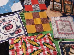 Fabric 11 Different Squares Different size Multicolor - Picture 1 of 7