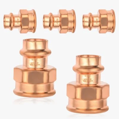EFIELD Pack of 5 Press Copper Adapter Fitting 1/2-Inch Press Fit x 3/4-inch Female C...