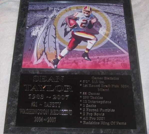 Placa estatística Sean Taylor - Washington Redskins - Novo preço mais baixo!! - Imagem 1 de 1