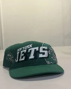 Vintage 90's Pro Line NFL New York Jets snap back hat cap big logo NWOT GREEN - Picture 1 of 7