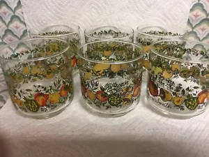 Corelle SPICE OF LIFE Tumbler Set of 6 Bonne Sante 8oz~3” Short Glasses EUC LotB - Picture 1 of 6