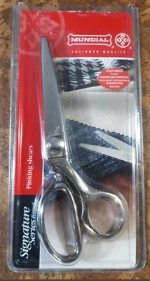 Mundial Signature Series Forged Nickel plated Pinking Shears 462-712 Scissors - Image 1 of 3