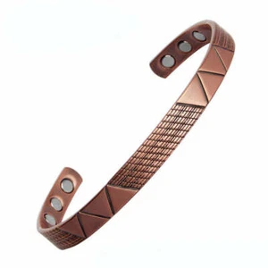 Double V Design Light Weight 6 Magnets Pure Copper Bracelet - Bild 1 von 6