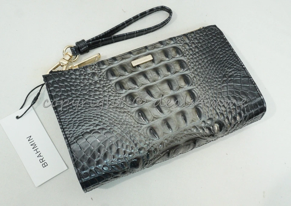 Brahmin Daisy Small Leather Clutch/Wristlet in Nightfall Ombre Melbourne
