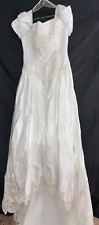 Vintage White Wedding Dress Size 12-14, free shipping