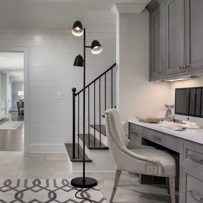 Industrial Floor Lamp Standing Tall 3-Light Adjustable Metal Heads Floor Lights - Image 1 of 4