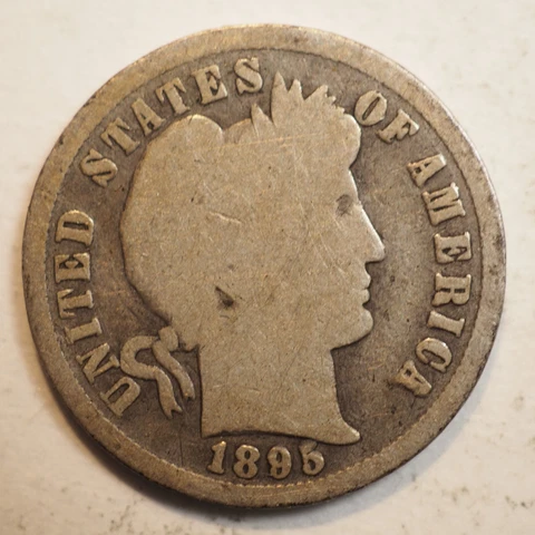 1895 S BARBER SILVER DIME ***NICE COIN!*** FREE SHIPPING! A3431 Cover