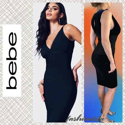 Vestido Bebe Azul Terciopelo Profundo Cuello en V Sexy Midi XS Foto 1 de 4