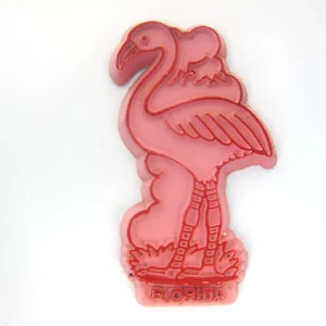 Vintage Florida Refrigerator Magnet Pink Flamingo Bird Travel Souvenir 1980s - Picture 1 of 9