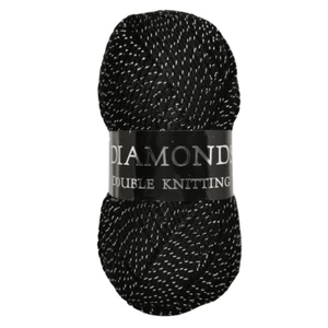 Woolcraft Diamantes Lana para Tejer Dk / Hilo 100g-2002 Negro/Plateado - Imagen 1 de 1