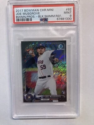 2017 Bowman Chrome Minis Black Shimmer Refractor Joe Musgrove #92 Rookie RC /100 - Image 1 of 3