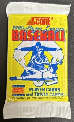 1990 Score Card Pack Dan Plesac Brewers (Top) Greg Smith Cubs Rookie (Back) - Image 1 of 2