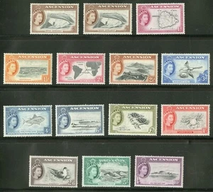 Ascension 1956 Scott # 62-74 Mint Very Lightly Hinged - Never Hinged Set - Picture 1 of 1