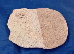 Cat Clay Spoon Rest Tea Bag Holder Art Sculpture  Kitty Fat  - Picture 1 of 3