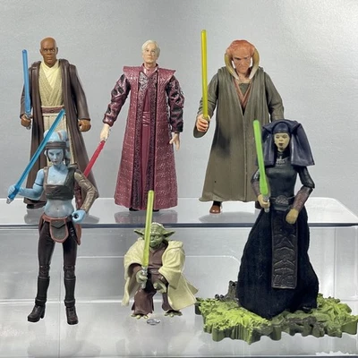 Hasbro Guerra de las Galaxias Jedi Sith YODA MACE AAYLA PALPATINE Lote de 6 Figuras de 3,75" Foto 1 de 4