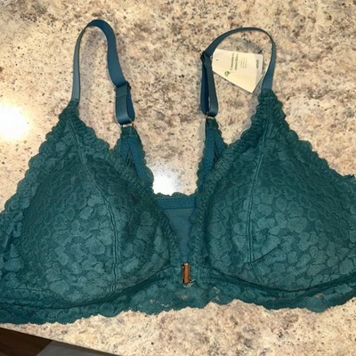 NEW Aerie Lace Padded Bralette Removable Pads Green Comfort Wireless size XL NWT - Image 1 of 4