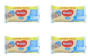 4 X Huggies Pure Baby Wipes – Jumbo Pack - 72 Wipes - Fragrance Free - Picture 1 of 3