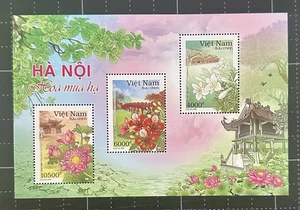 Vietnam 2025 Francobollo Fiori Hanoi Set 2 Mini Fogli Estivi Loto S/S Come Nuovi - Foto 1 di 1