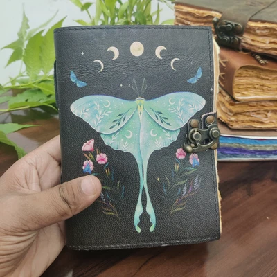 Blank Spell Book of Shadows with Lock Clasp | Vintage Handmade Leather | 5x7 In. - Image 1 of 4