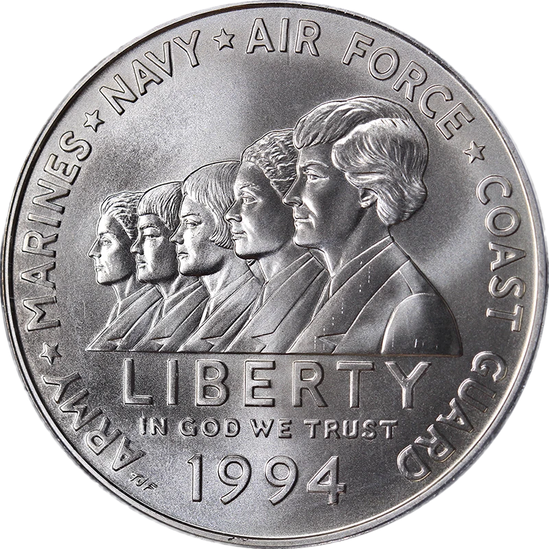 1994 Women Veterans Commemorative Silver Dollar $1 PCGS MS69 Jessica Lynch - Image 1 of 4
