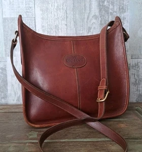 Borsa a tracolla vintage King Ranch in pelle con chiusura e cerniera - Foto 1 di 9