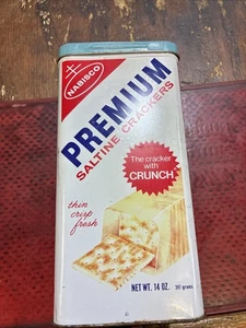 Nabisco Premium Saltine Crackers Tin Can 14Oz - Vintage Era 1960’s - Picture 1 of 4