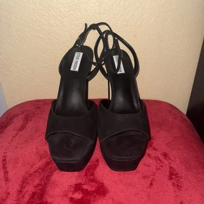 Salto Steve Madden feminino ASSURED preto nobuck 11 - Imagem 1 de 4