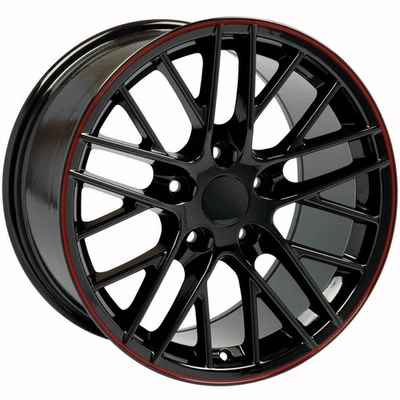 Black Wheel 17x9.5 w/Red Band for 1993-02 Pontiac Firebird - OWH3273 - Image 1 of 4