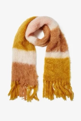 CHAN LUU Designer Chai Tea Color Block Mohair Scarf EUC - Image 1 of 4