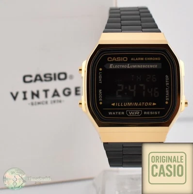 Orologio da Polso Casio A-168WEGB-1BE Digitale Classico Oro Nero Originale Nuovo - Immagine 1 di 4