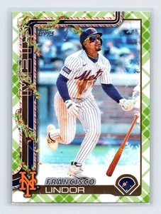 Francisco Lindor New York Mets 2025 Topps Holiday #H171 Green Holiday Plaid - Picture 1 of 2