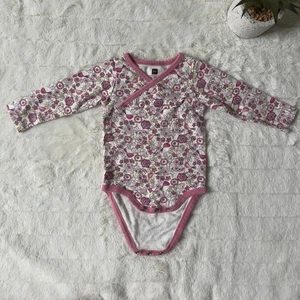 Tea Collection Floral Bird Pattern 100% Cotton One Piece Long Sleeve 6-12 months - Picture 1 of 9