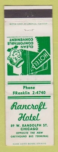 Matchbook Cover - Rancroft Hotel Chicago IL - Picture 1 of 1